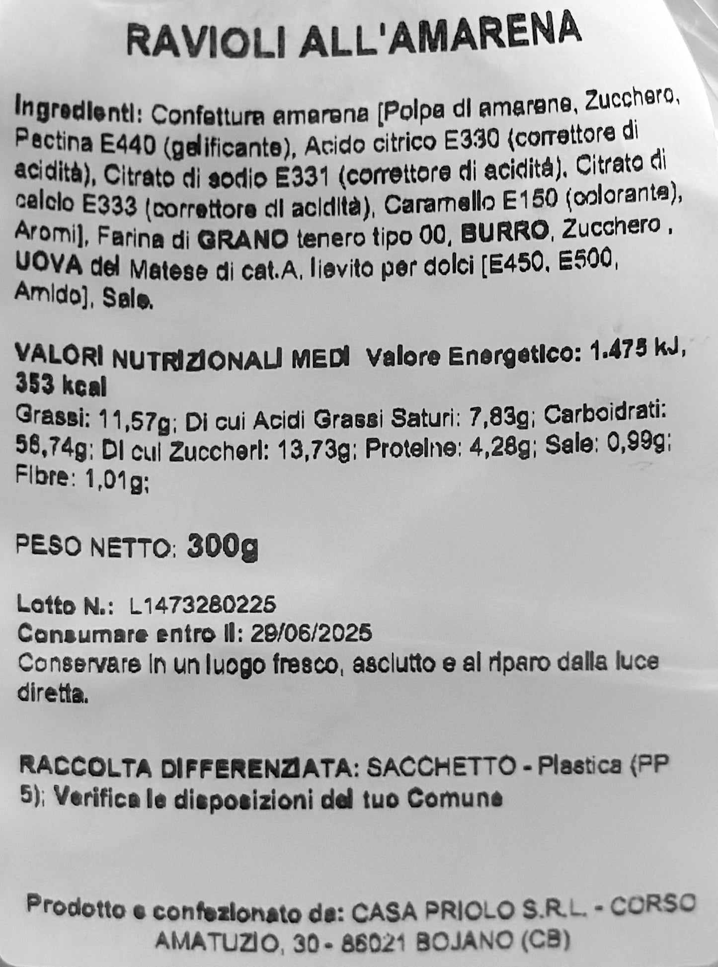 Ravioli all'Amarena