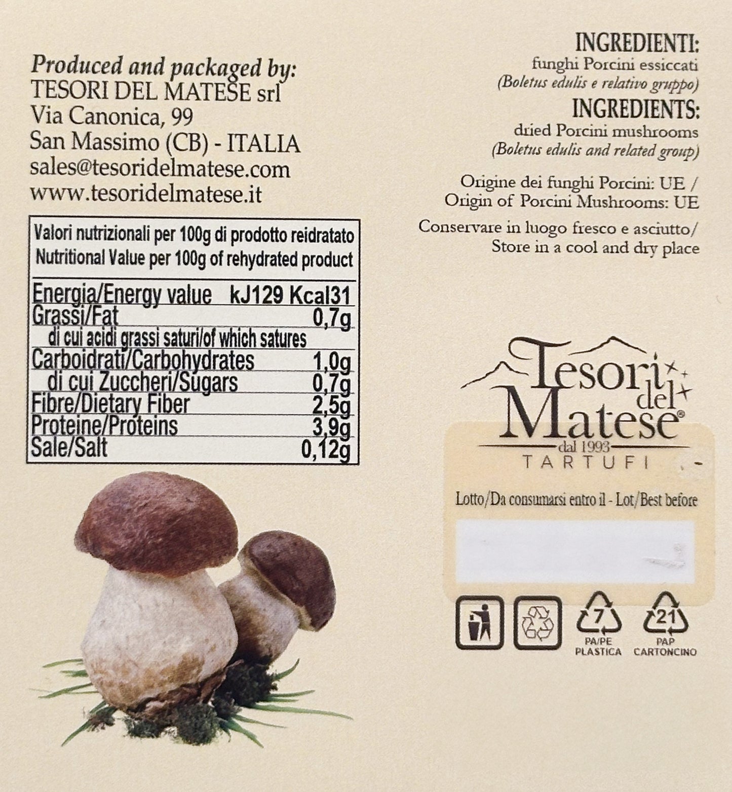 Funghi porcini essiccati